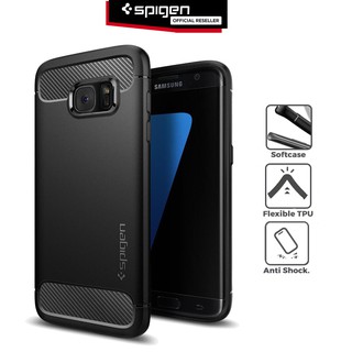 Case Galaxy S7 Edge Spigen Capsule Ultra Rugged Samsung Softcase Carbon Fiber Casing