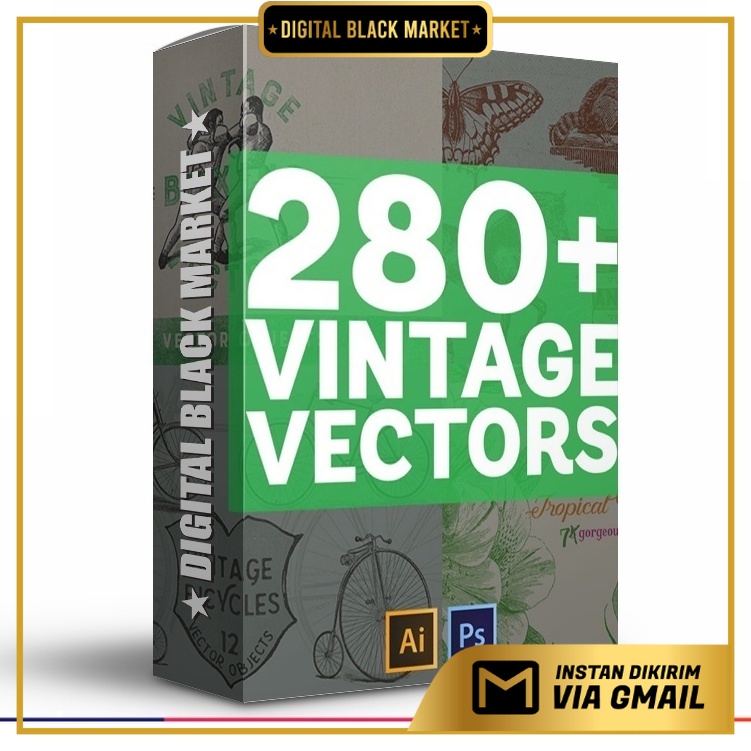 280+ Vintage Vectors Mega Bundle - Photoshop &amp; Illustrator