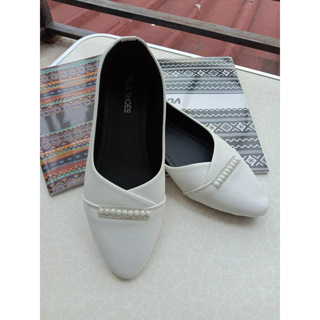 Sepatu Balet KINARA FLATSHOES cantik variasi mutiara elegant - FF05 MUTE 9