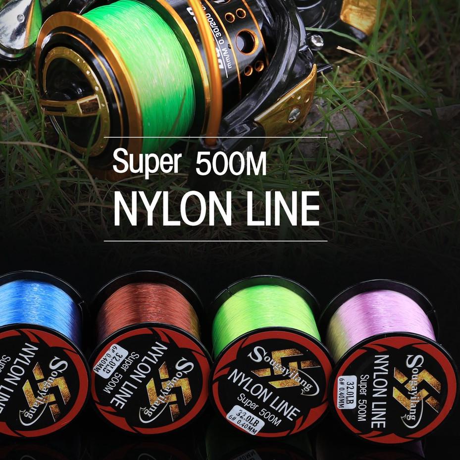 Terbaik 500M Senar Pancing 3 Colors Senar Pancing 11-36.3Lb 500 Meters Nylon Fishing Line senar panc