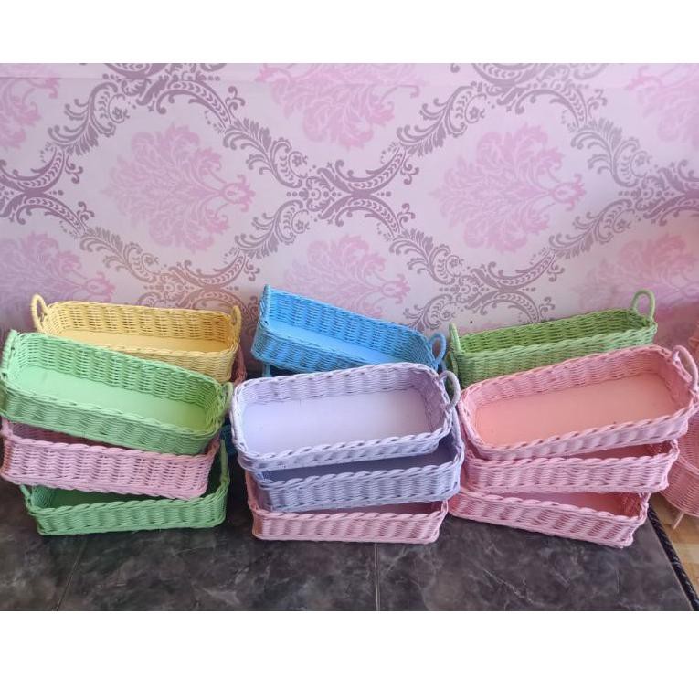 [Star] Keranjang rotan tempat toples bumbu kotak kuping kecil