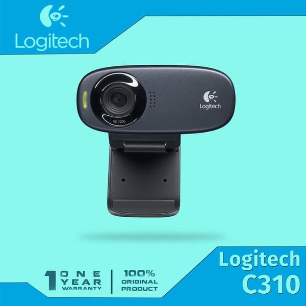 Webcam logitech wired usb 2.0 5mp 720p 30fps HD clip skype-zoom-obs for pc laptop C310 C-310