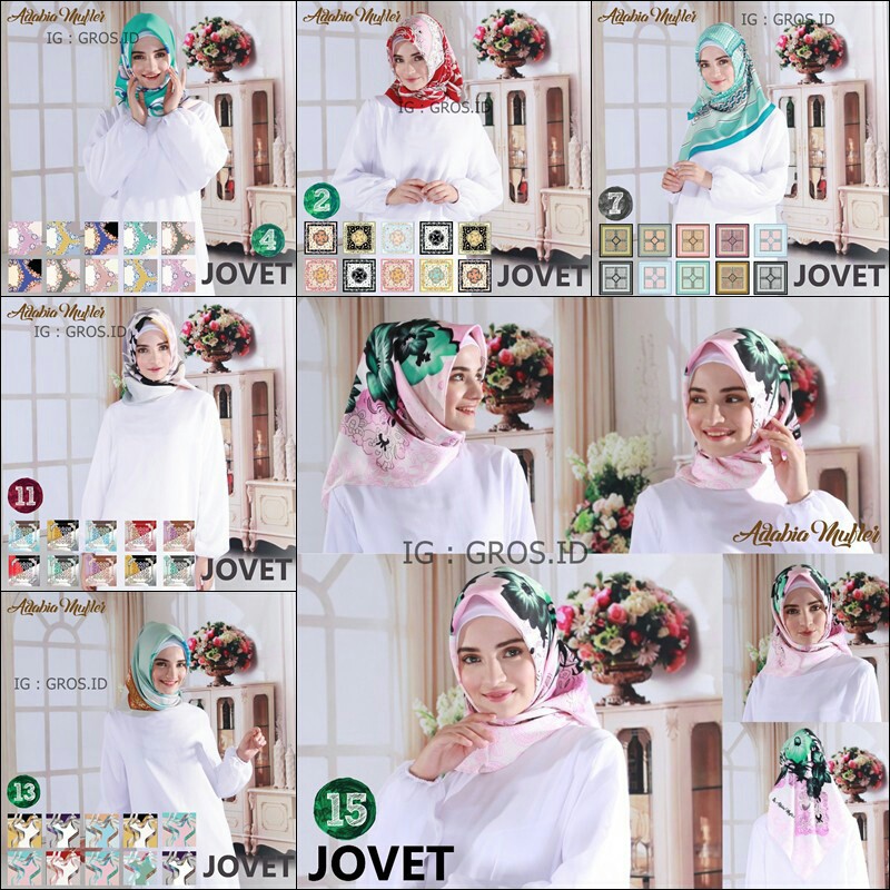 Jovet by Adabia Mufler / Jilbab maksmara / maxmarra / Jilbab Silk satin / HOT PROMO/ GROSIR