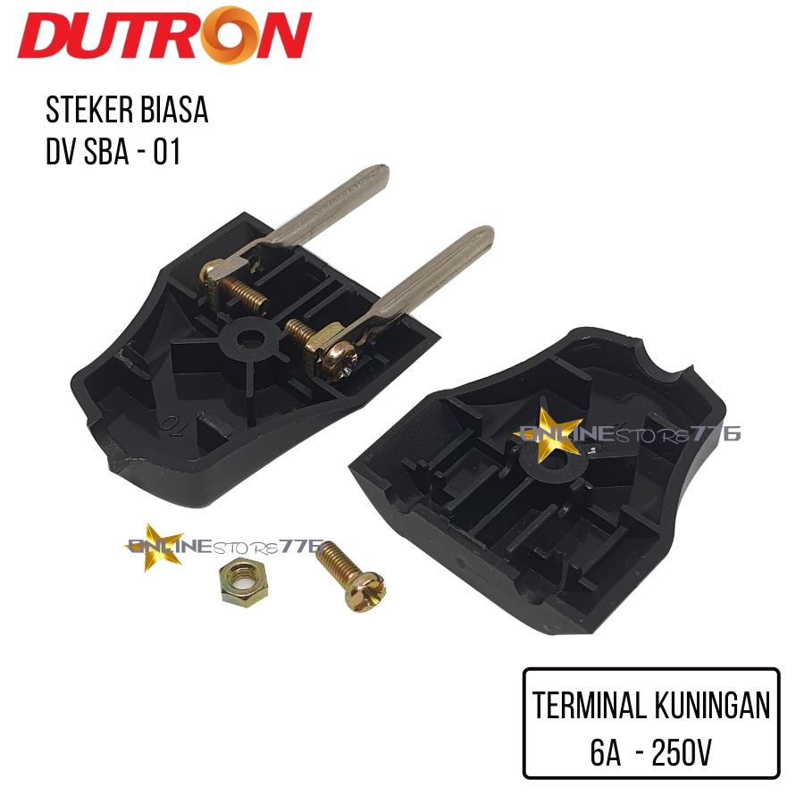 Steker Gepeng DUTRON - Colokan Listrik Gepeng - Hitam - SNI Murah By PHILIPS