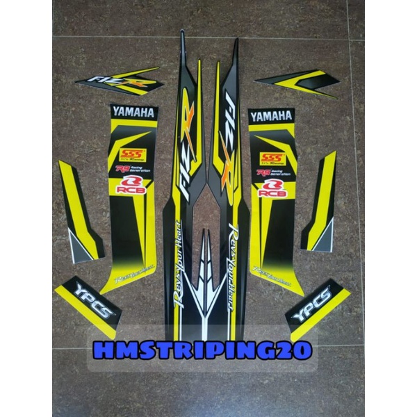 STIKER STRIPING LIS BODY MOTOR YAMAHA FIZR VARIASI HITAM KUNING