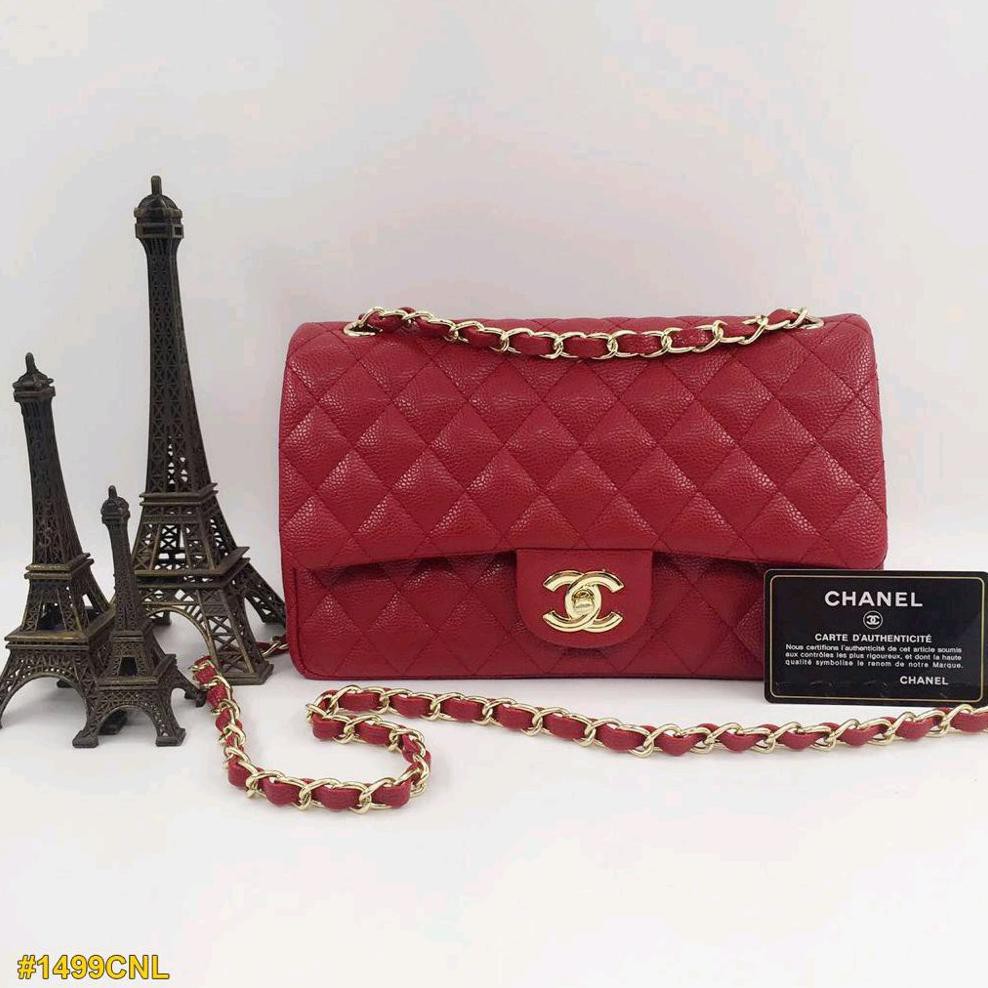 tas wanita Cha nel channel Yuni slingbag branded import mewah elegan slingbag batam murah kerja