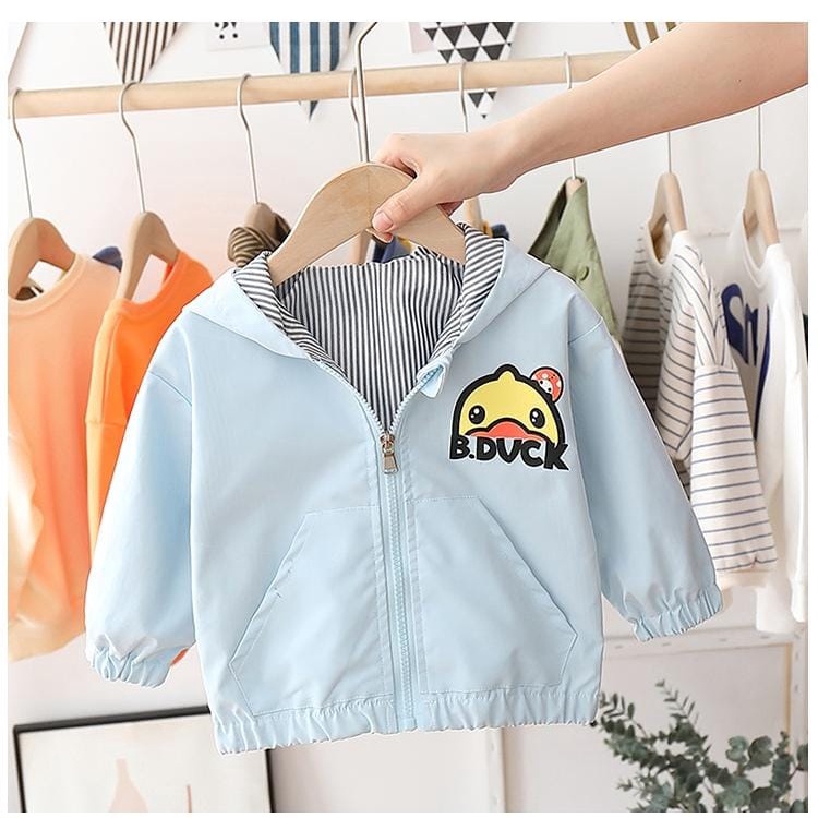 ANANAKSTORE - Jaket anak motif DUCK BLUE 0-5 TAHUN impor korea baahan parasut / jaket anak lucu ooutwear anak / jaket lucu anak