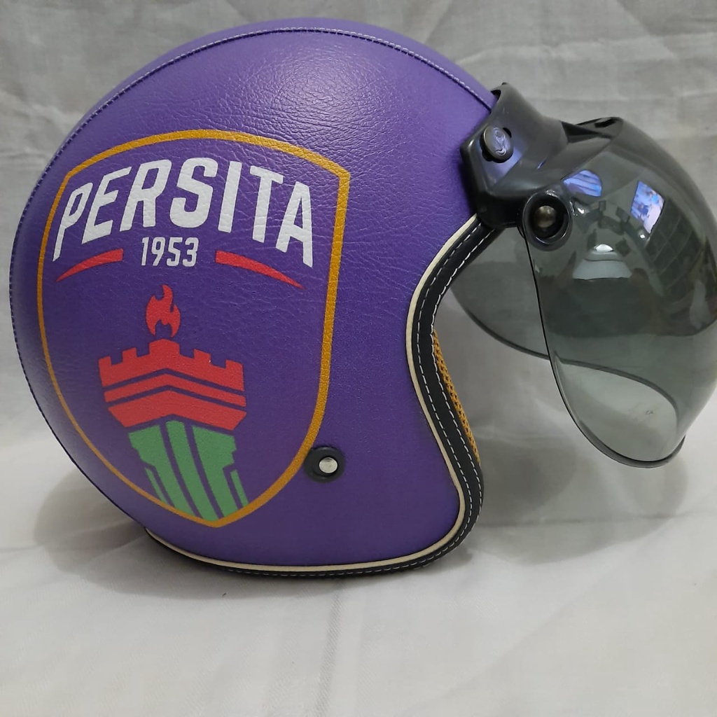 PROMO HELM BOGO KULIT PERSITA HELM SNI HELM MODEL BOGO KULIT RETRO PERSITA KACA CEMBUNG