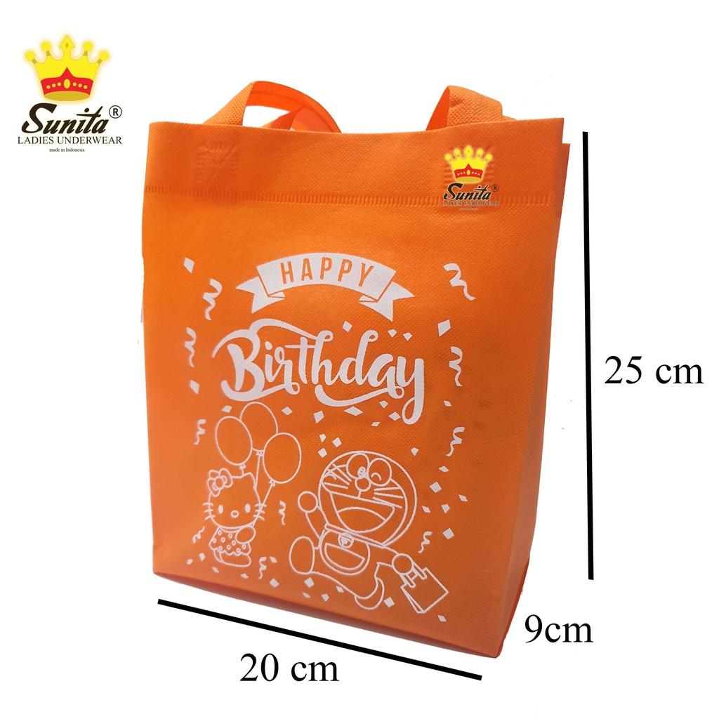 

Goodie bag isi 20pcs (1 kodi) (UK.20X25) / Tas kain / Tas Spundbound / Tas souvenir / Tas ulang tahun / tas birthday / tas pesta / satu tahun