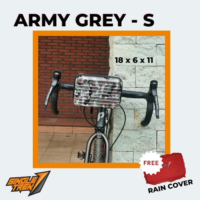 Tas Koper Sepeda Anti Pecah Mini Handlebar atau Bawah Sadel Army Grey