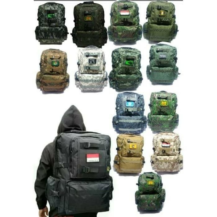 TSK tas ransel army 3p loreng camo besar tas gultor - HITAM