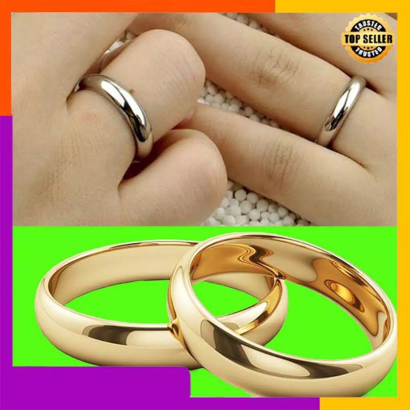 Cincin titanium gold polos/ Ring couple/ Cincin polos pria wanita titanium