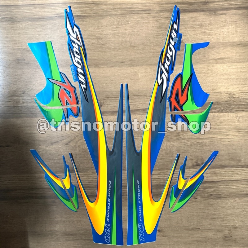 striping list lis Suzuki Shogun new 110 r 2001 biru full sticker stiker shogun body motor standar be