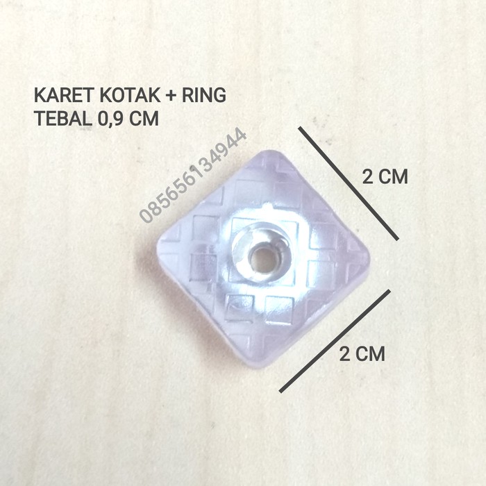 

Kaki Karet Kotak Clear 2 X 2 cm Ring