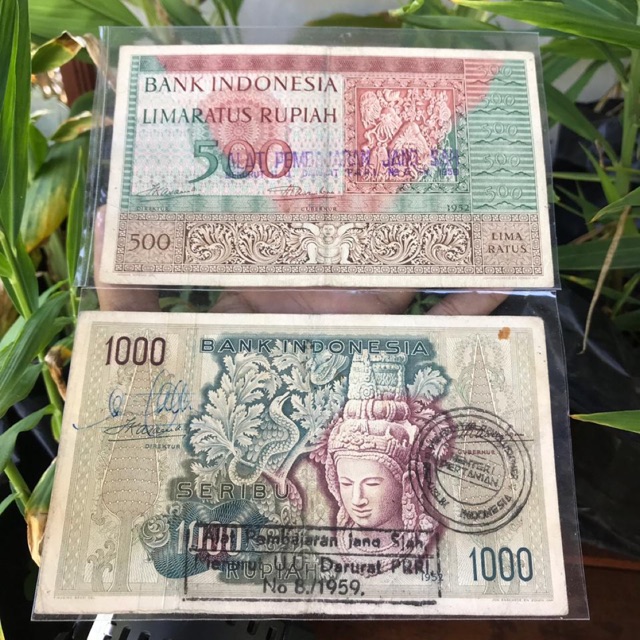 Uang Kuno 500 Budaya Dan 1000 Budaya VF Plus