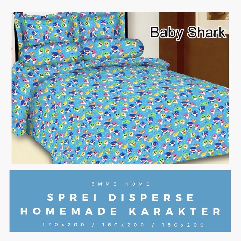 Sprei 160x200 180x200 Motif baby Shark - Promo 10.10