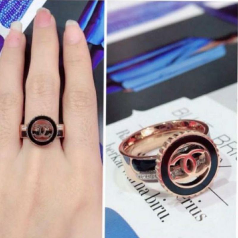 Cincin titanium gold anti karat  uk 6-7-8