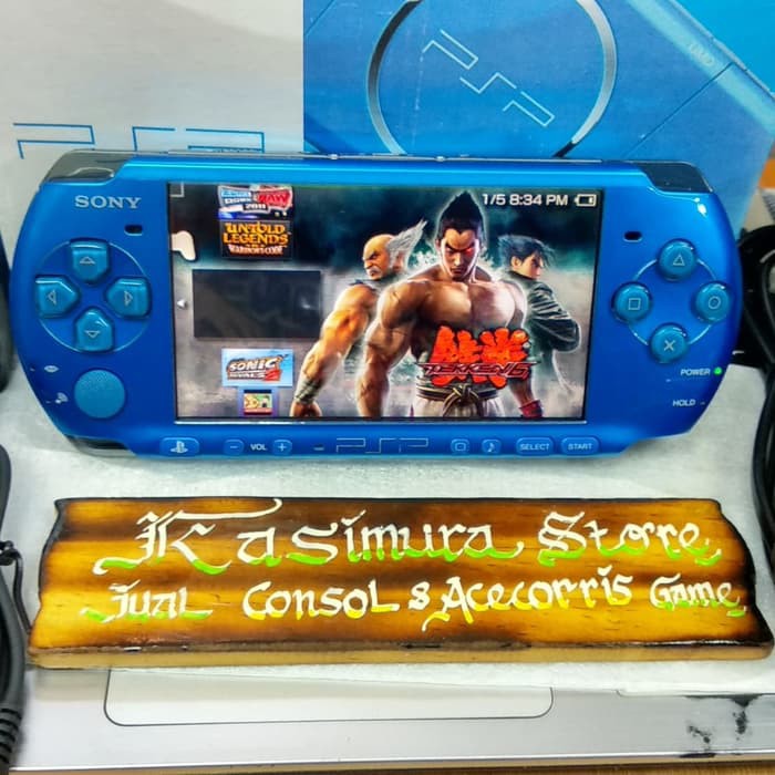 PSP SLIM PSP 3000 BLUE PAKET MEMORY 16GB FULL GAME