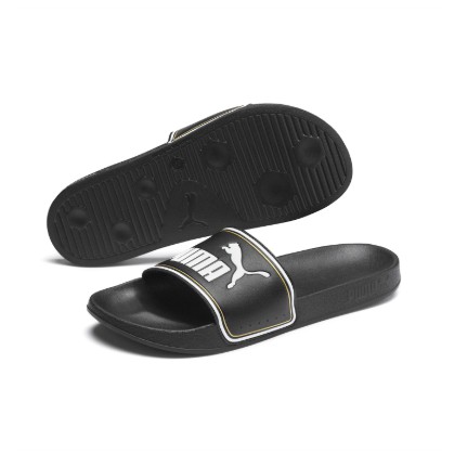 black slides with buckle