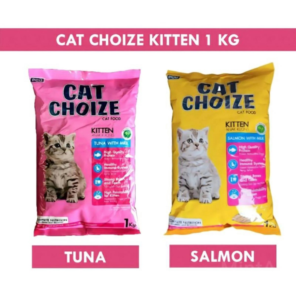 c d makanan kucing cat choize kitten 1kg tuna   salmon with milk