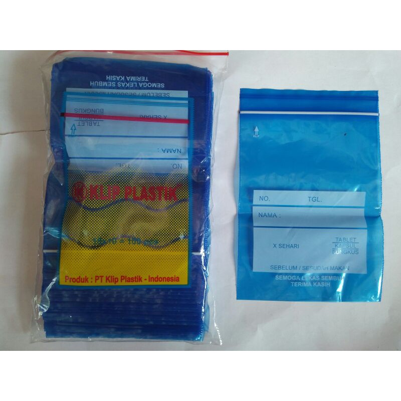 plastik klip obat 10x15