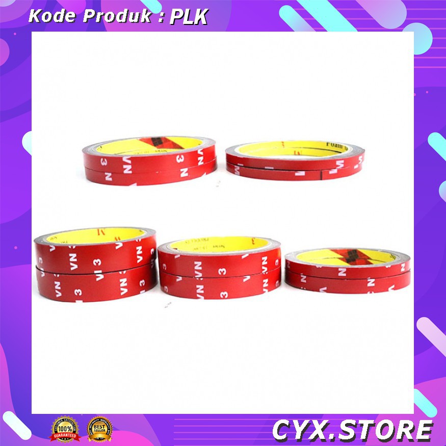 lakban Selotip Double acrylic 1Pcs 10M 20m 10mm 6mm base adhesive Tape SC-3M Red PLK JETTING Grab