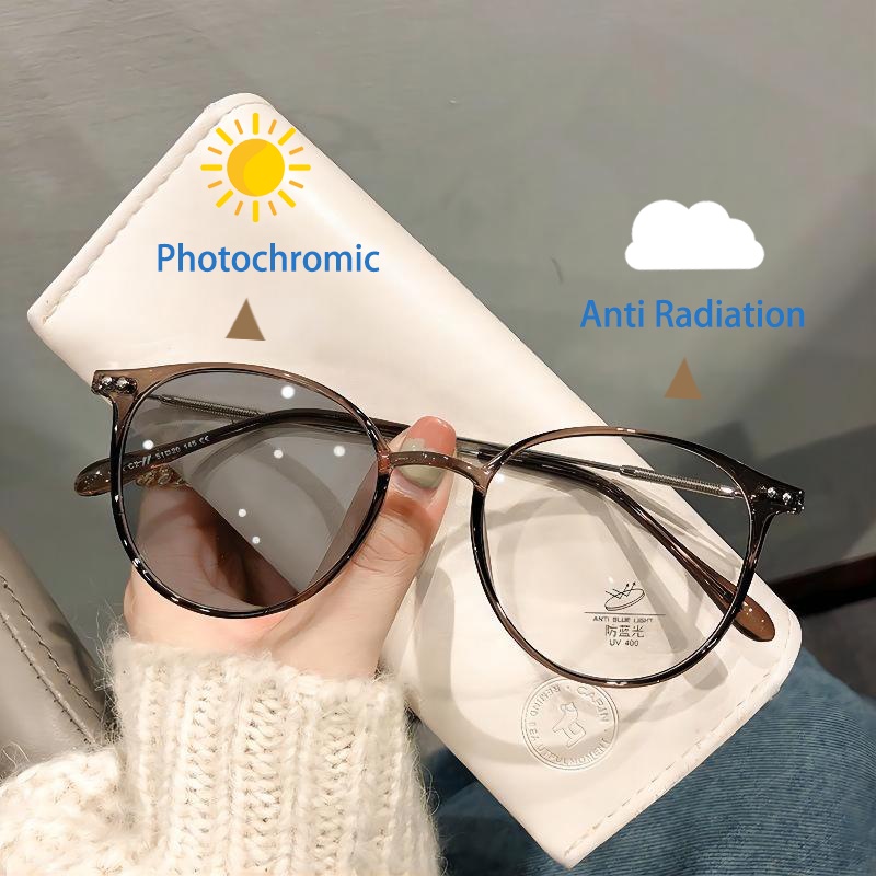 Kacamata Photochromic Anti Radiasi UV400 Untuk Pria / Wanita