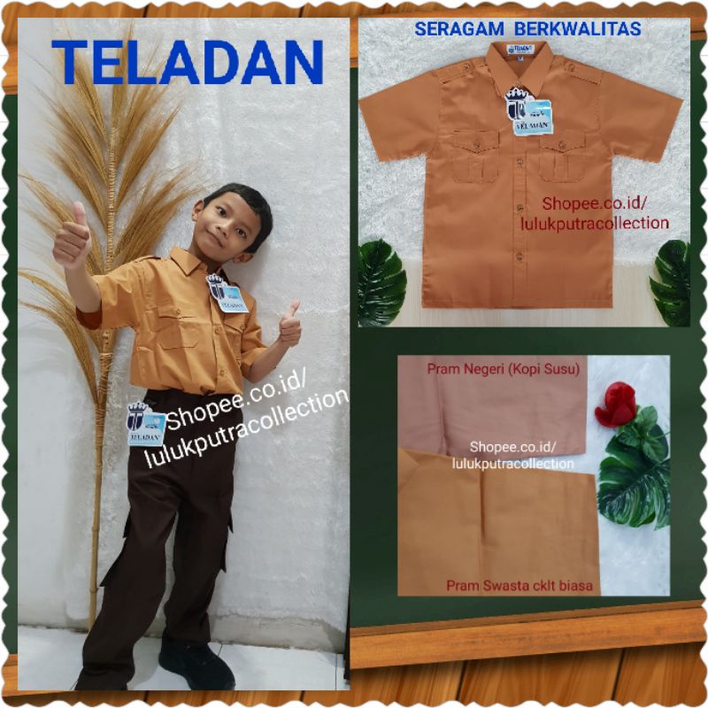 

Seragam Baju Pramuka Saku Atas Laki-laki Lengan Pendek TELADAN/Seragam Sekolah TELADAN