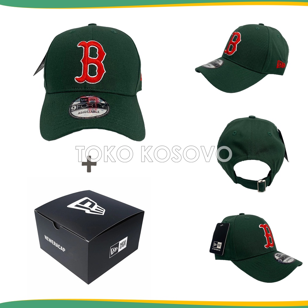 Topi Baseball Hat B Boston Red Sox ORIGINAL Grade, Topi Bisbol Basket Tim MLB NBA Cap Hijau Botol, Pria Dewasa Ori Distro NYC, YN NY New York Yankees Murah Premium Import 100% Anak Laki Wanita  Unisex Bordir Polos Bassball Besball Basball