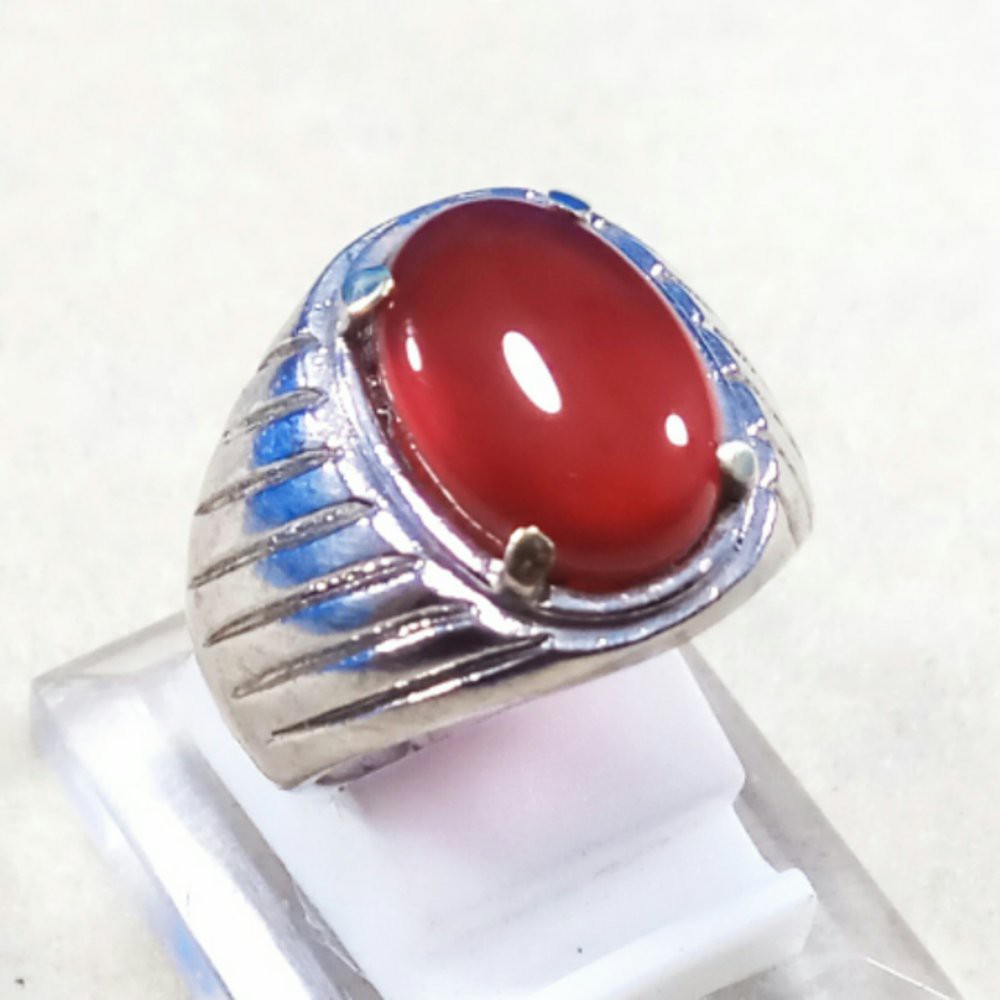 CINCIN BATU AKIK NATURAL RED CARNELIAN MINI SIZE MERAH MEWAH DAN MANTAP TERMURAH