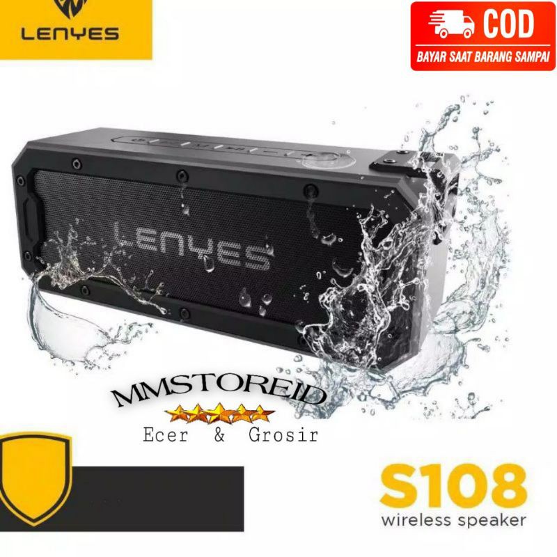 LENYES speaker Bluetooth lenyes s108 waterproof tahan banting / wireless speaker lenyes s108 bass