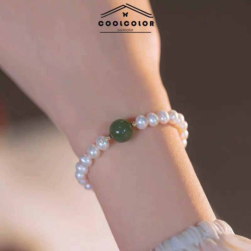 COD❤️Qingdai gelang mutiara wanita Gelang Wanita Korea Merek Keberuntungan Lampu Aksesoris simple murah Fashion Ready Stock
