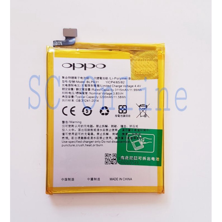 Baterai Original Oppo A77 CPH1715 Batre Batrai Batrei BLP631