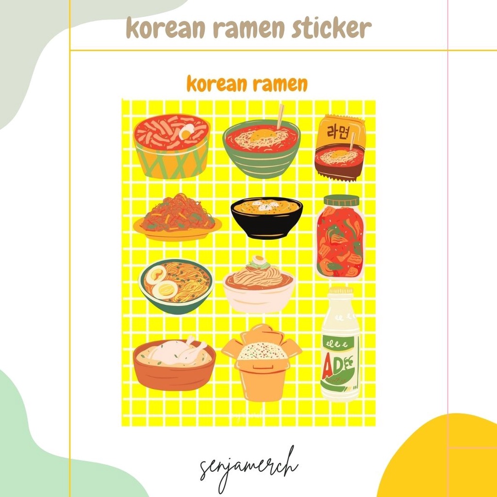 

Senjamerch - Korean Ramen Sticker Sheet