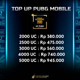 Topup UC PUBG Mobile / Unknown Cash PUBG Mobile 6000/8750 UC - 