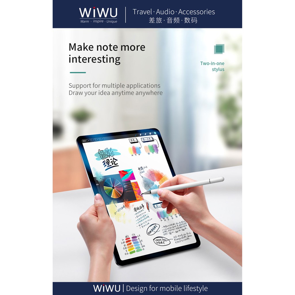 WIWU PENCIL ONE - 2 in 1 Passive Capacitive Pen and Ballpoint Pen