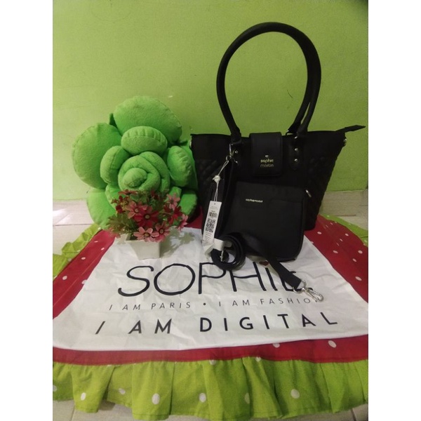 Tas 2in1 Jinjing /Selempang Wanita Ximenia black Bag By Sophie Martin Paris Original