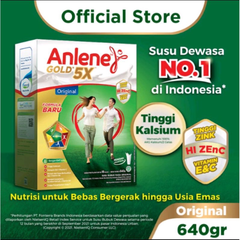 

susu bubuk Anlene gold 5x 640 gr