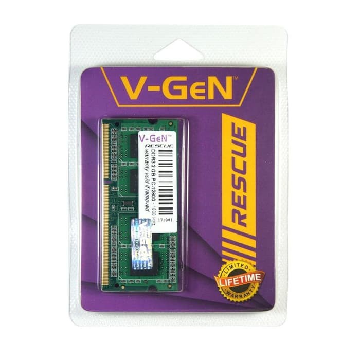 V-Gen Sodimm 2GB DDR3 VGEN PC 12800 1600Mhz Rescue V Gen