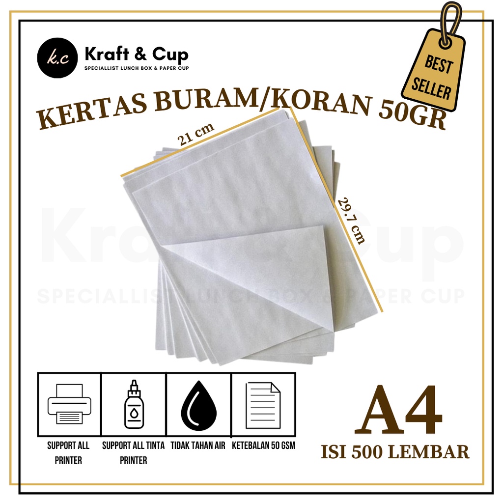 

Kertas Buram A4 1 Rim isi 500 lembar / Kertas Buram A4