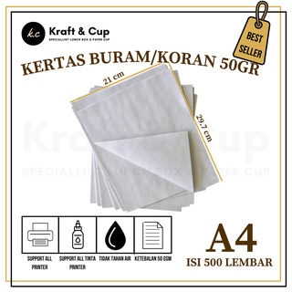 Jual Kertas Buram A4 1 Rim Isi 500 Lembar / Kertas Buram A4 | Shopee ...