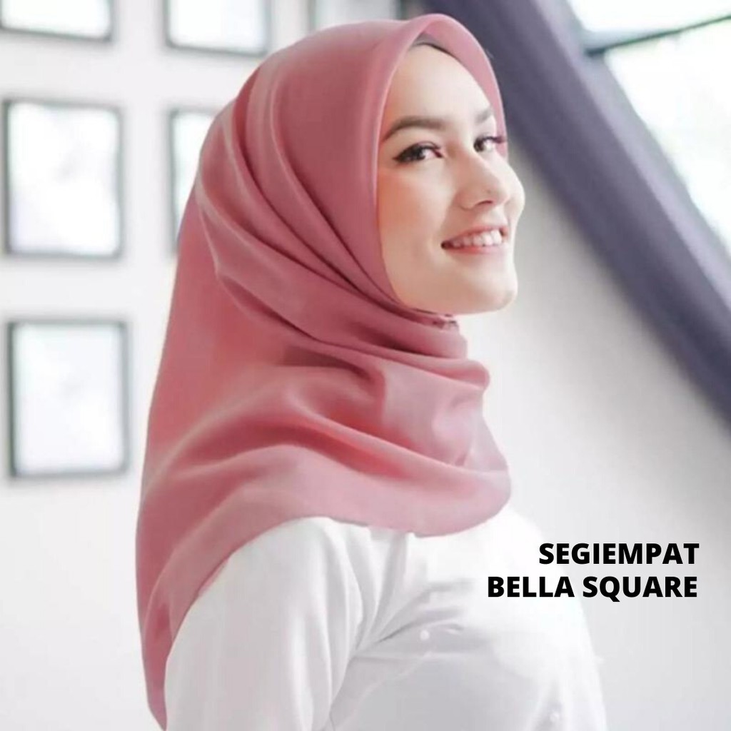 Segiempat plisket Hijab jilbab Square belang plisket bela Square polycotton bella