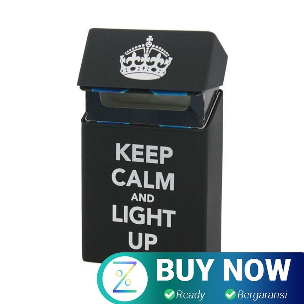 Cover Kotak Rokok Silicone Motif Keep Calm and light Up - Black