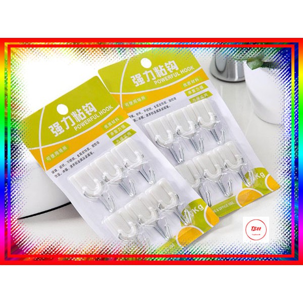TB0041 - Gantungan tempel kait dinding Gantungan baju serbaguna 6 pcs hook COD