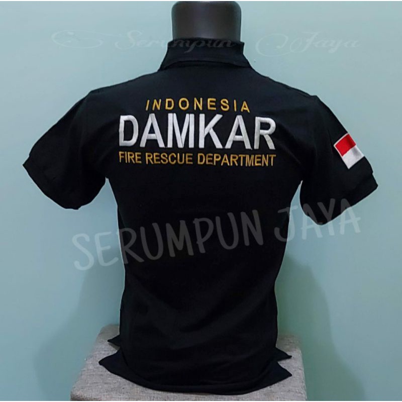 KAOS DAMKAR - KAOS KERAH DAMKAR - KAOS POLO DAMKAR - KAOS DAMKAR HITAM - KAOS PEMADAM - POLO PEMADAM