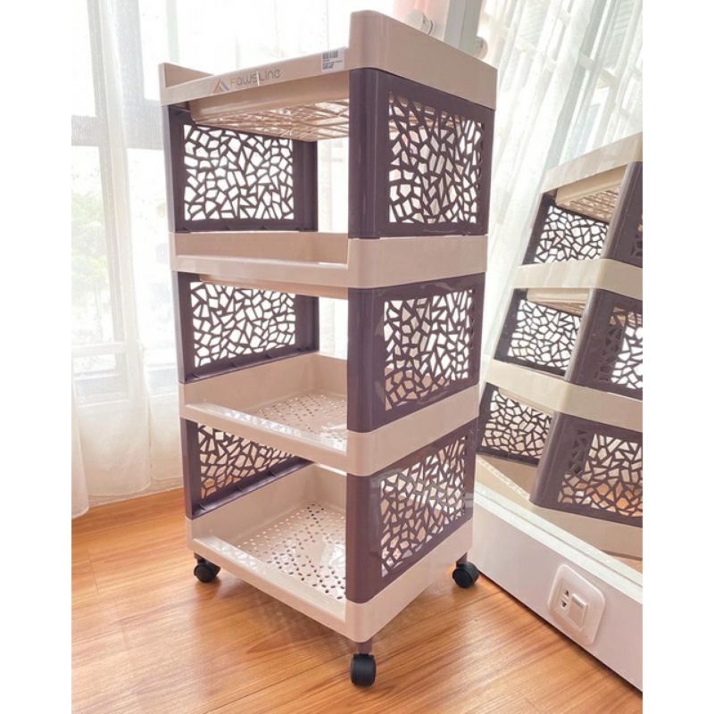 Rak Apartemen 4 susun / Rak Serbaguna Fawsline / Rak Yoyo Merk Fawsline 4 Susun / Rak 4 Susun Serbag