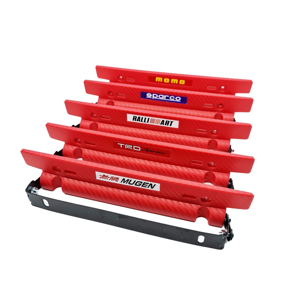 TATAKAN PLAT NOMOR PLAT MOBIL LAPIS JDM KARBON WARNA MERAH / DUDUKAN NOMOR PELAT MOBIL AKSESORIS EKS