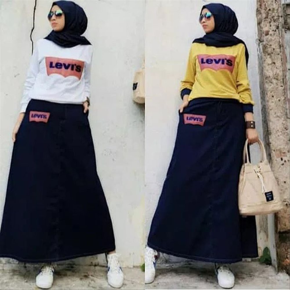 35+ Ide Setelan Rok Hijab Kekinian