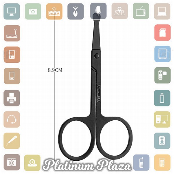 YASNI Gunting Cukur Bulu Hidung Nose Hair Scissor Stainless Steel - FS124 - Black`2OG7GL-