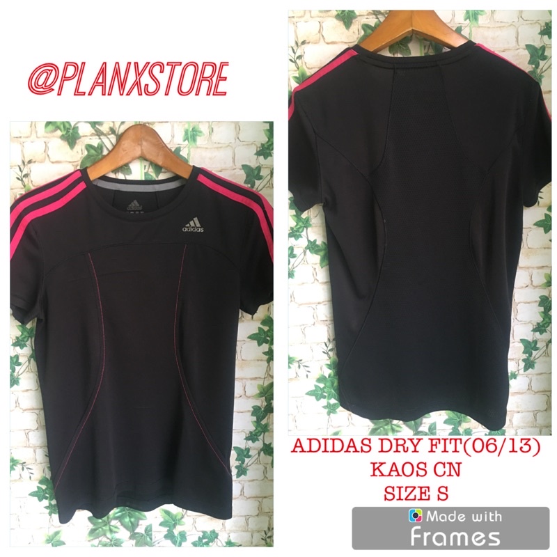 ADIDAS DRY FIT KAOS CREW NECK (06/13) PRELOVED TERJANGKAU WARNA HITAM BAHAN DRY FIT